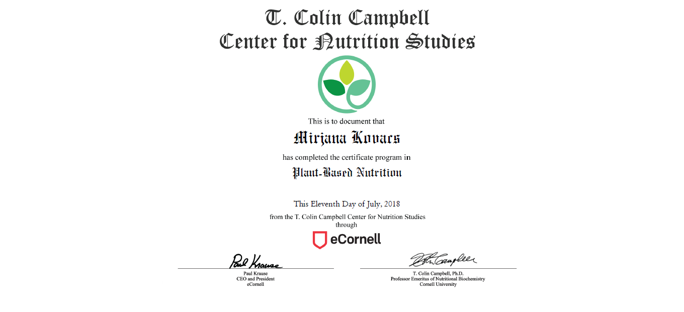 Plant-based Nutrition Certificate